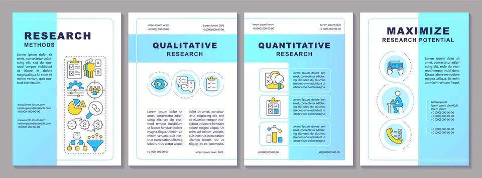 Research methods brochure template Illustrazione stock