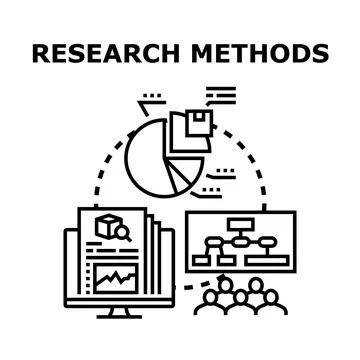 Research methods process for data analysis and development Illustrazione stock