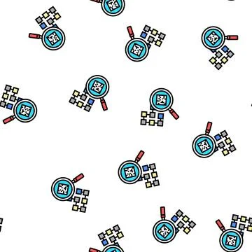 Research neural network vector seamless pattern Stock Illustration