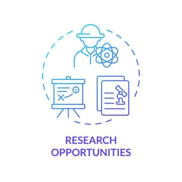 Research opportunities blue gradient concept icon Illustrazione stock
