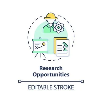 Research opportunities multi color concept icon Illustrazione stock