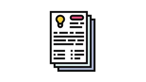 Research paper development color icon animation Stock Footage 326115907