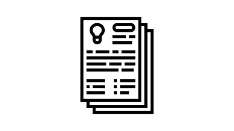 Research paper development line icon animation Stock Footage 326123162