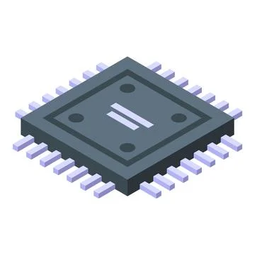 Research pc processor icon, isometric style Illustrazione stock