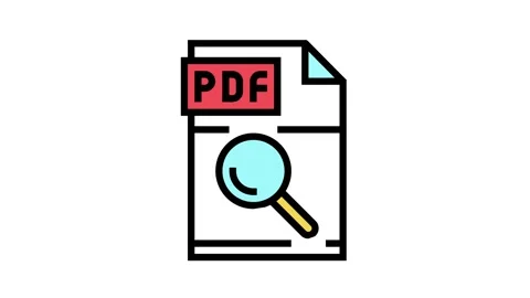 Research pdf file document color icon animation Video stock 157340119