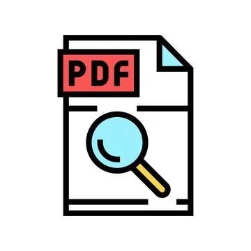 Research pdf file document color icon vector illustration 스톡 일러스트