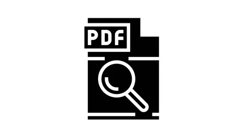 Research pdf file document glyph icon animation Video stock 157341611