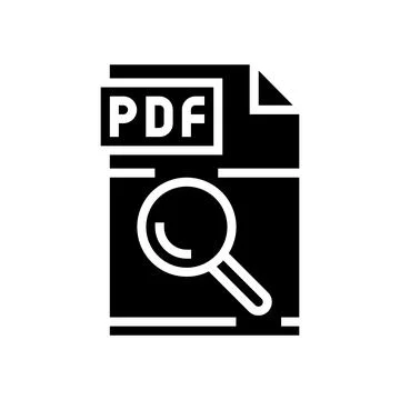Research pdf file document glyph icon vector illustration 스톡 일러스트