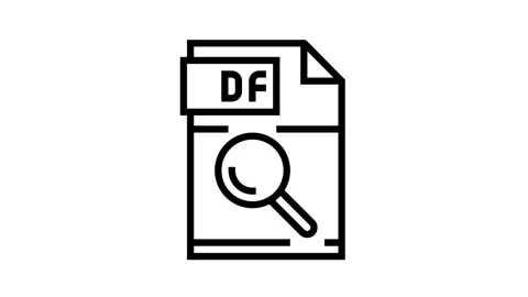 Research pdf file document line icon animation Video stock 157340786