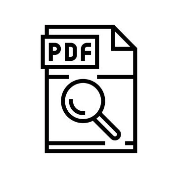 Research pdf file document line icon vector illustration 스톡 일러스트