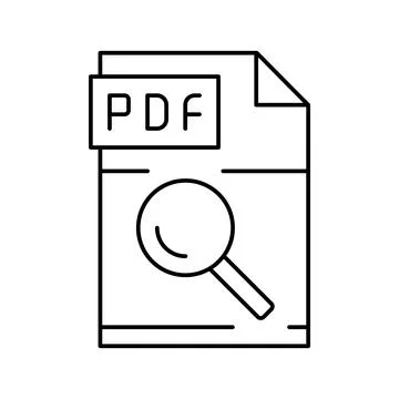 Research pdf file document line icon vector illustration イラスト素材