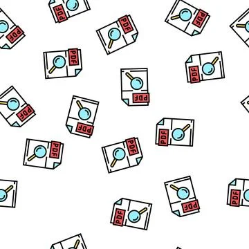 Research pdf file document vector seamless pattern 스톡 일러스트