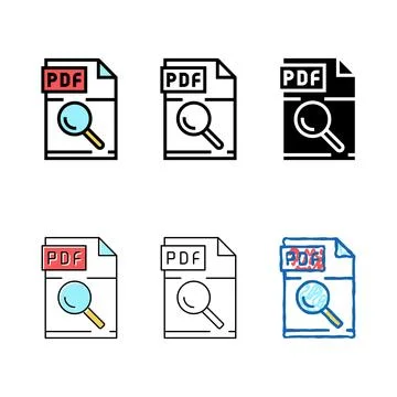 Research pdf variants file document color icon vector Illustrazione stock