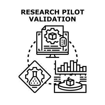 Research pilot validation concept vector illustration Stock Illustration
