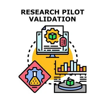 Research pilot validation concept vector illustration Stock Illustration