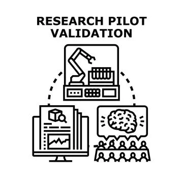 Research pilot validation process generating expert insights Stock Illustration
