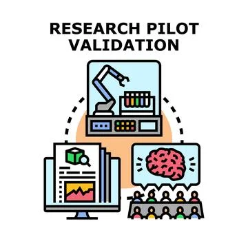 Research pilot validation process generating expert insights Stock Illustration