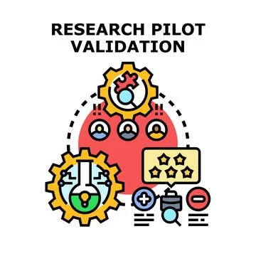 Research pilot validation process planning data analysis Stock Illustration