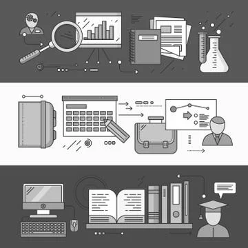 Research Planning and Learning Stock Illustration