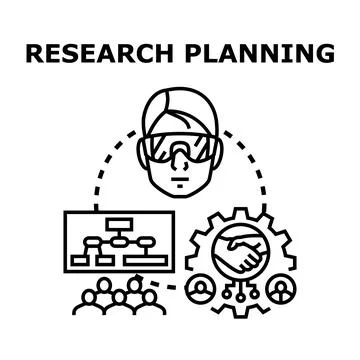 Research planning strategy developing innovative scientific project 스톡 일러스트