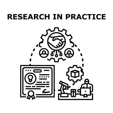 Research in practice developing science and innovation solutions Stock Illustration