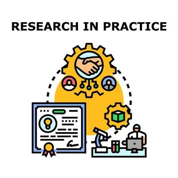 Research in practice developing science and innovation solutions Stock Illustration