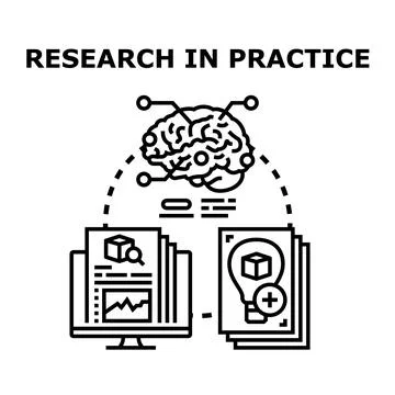 Research in practice process developing new ideas Stock Illustration