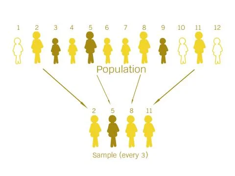 Research Process Sampling from A Target Population Stock Illustration