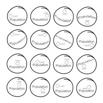Research Process Sampling from A Target Population Stock Illustration