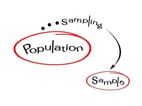 Research Process Sampling from A Target Population Stock Illustration