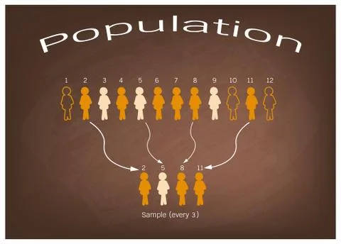Research Process Sampling from A Target Population Stock Illustration