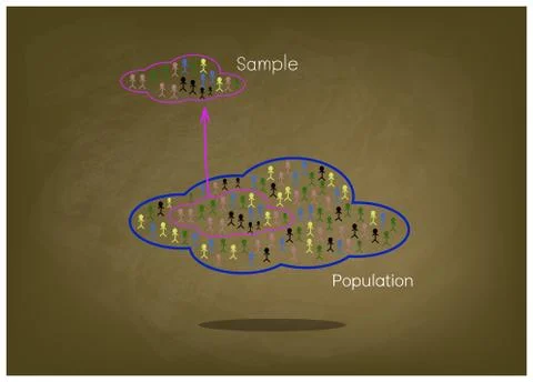 Research Process Sampling from A Target Population 스톡 일러스트