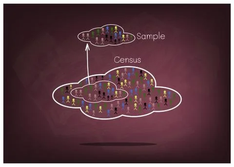 Research Process Sampling from A Target Population Stock Illustration