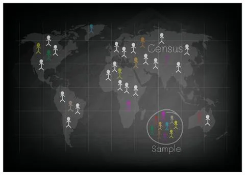 Research Process Sampling from A Target Population Stock Illustration