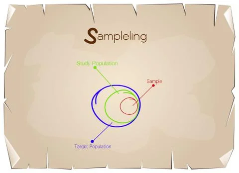 Research Process Sampling from A Target Population Stock Illustration