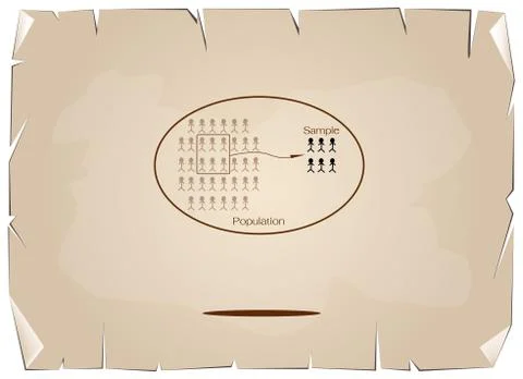 Research Process Sampling from A Target Population Stock Illustration