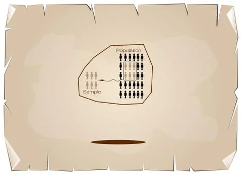 Research Process Sampling from A Target Population Stock Illustration