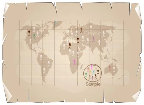 Research Process Sampling from A Target Population 스톡 일러스트