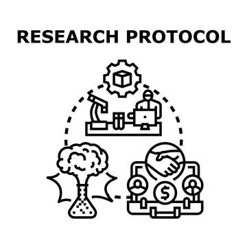Research protocol developing scientific ideas and business solutions Stock Illustration