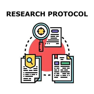 Research protocol developing scientific investigation methodology documentati 库存插图