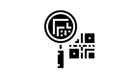 Research qr code glyph icon animation Stock Footage 157265965