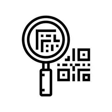 Research qr code line icon vector illustration Stockillustratie