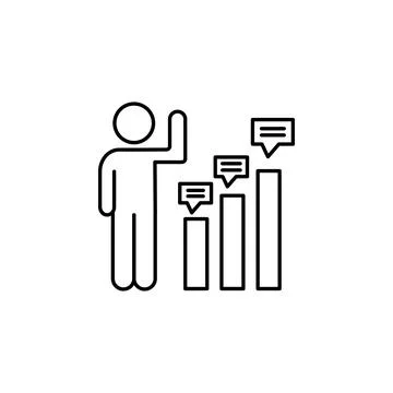 Research quantitative growth icon. Element of consumer behavior line icon Stockillustratie