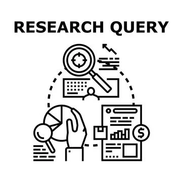 Research query analysis, data investigation, and financial examination Illustrazione stock