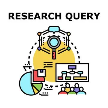 Research query concept for data analysis and information gathering Illustrazione stock