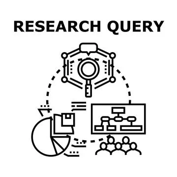 Research query concept for data analysis and information gathering Stock Illustration