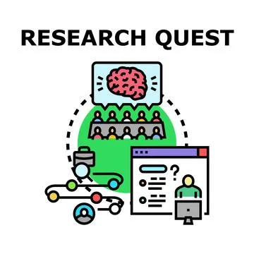 Research quest exploration finding solutions idea generation Illustration