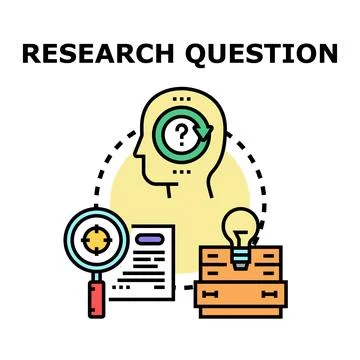 Research question concept developing new business idea Illustrazione stock