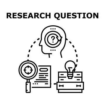 Research question concept developing new business idea Stock Illustration