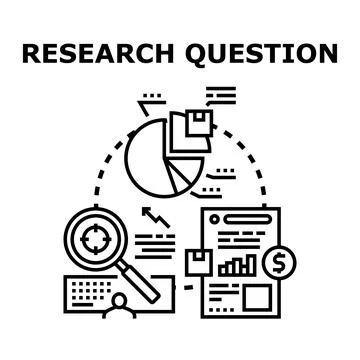 Research question developing strategy and data analysis concept Stock Illustration